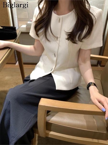 Giacche da donna Cappotto primavera-estate Donna manica corta Moda casual Stile coreano Top da donna con scollo corto da donna
