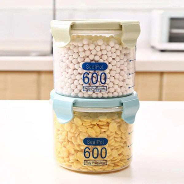 Frascos de armazenamento caixa de alimentos selado recipiente capacidade jar com tampa hermética para frutas cereais multifuncional seco