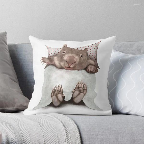 Conjunto de capas de sofás de almofada Wombat na cama