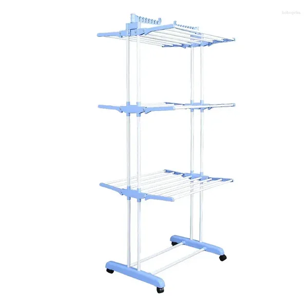 Cabides Moda Casa Roupas Rack Landing Lavanderia Dobrável de 3 Camadas Adequado para Secagem