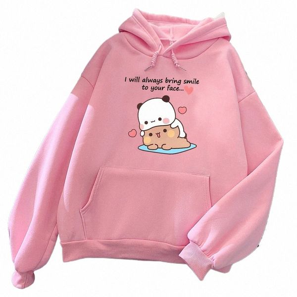 Harajuku Cute Panda Bear Bubu Stampa Felpa con cappuccio per le donne Coppia Plus Size Felpe Inverno Primavera Confortevole morbido pullover con cappuccio Z5Zh #