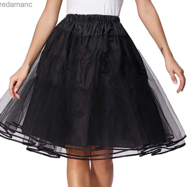 Gonne Skorts Belle Poque Gonna a trapezio da donna in rete Gonna retrò Abito vintage 3 strati Sottoveste in tulle con rete Elastico in vita Nuove gonne in tulle 240330