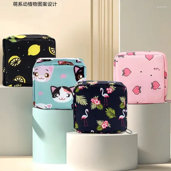 Aufbewahrungstaschen 1 Stück Mini Einfarbig Flamingo Kosmetiktasche Kaktus Reise Toilettenartikel Schönheit Make-up Organizer