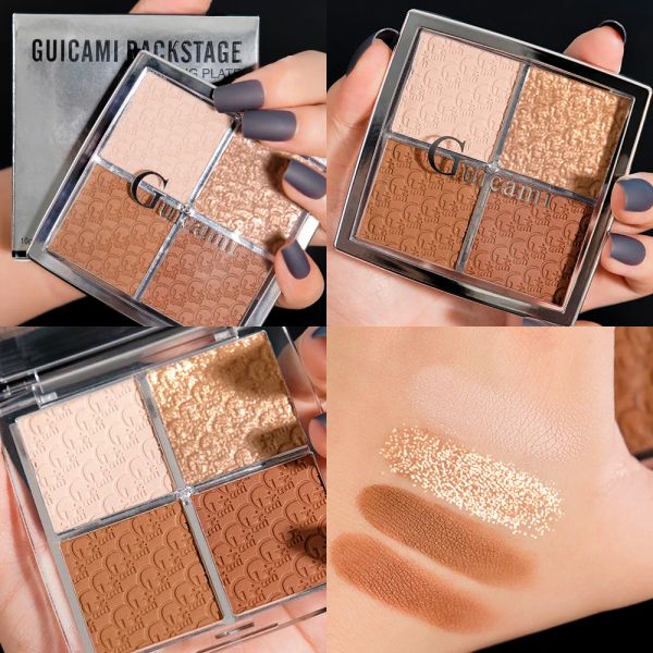 Ciglia Backstage 4 colori LighGloss Blush riparando Allinone Piastra opaca Ombra opaca Ombra completa Piatta guancia Frughesimi in polvere