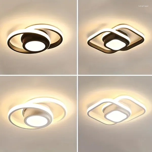 Luzes de teto 1 pc 3 cores luz LED decorativa casa sala de estar quarto simples montagem semi embutida