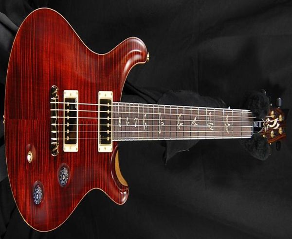 Smith 25th Anniversary ME II Fire Red Flame Maple Top Электрогитара Белая швабра с инкрустацией на накладке грифа в виде птиц Go7380639