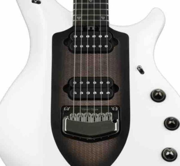 Custom Shop Ernie Ball Music Man John Petrucci Majesty White Black Center E-Gitarre Tremolo Bridge Aktive Tonabnehmer 9V Ba3135914