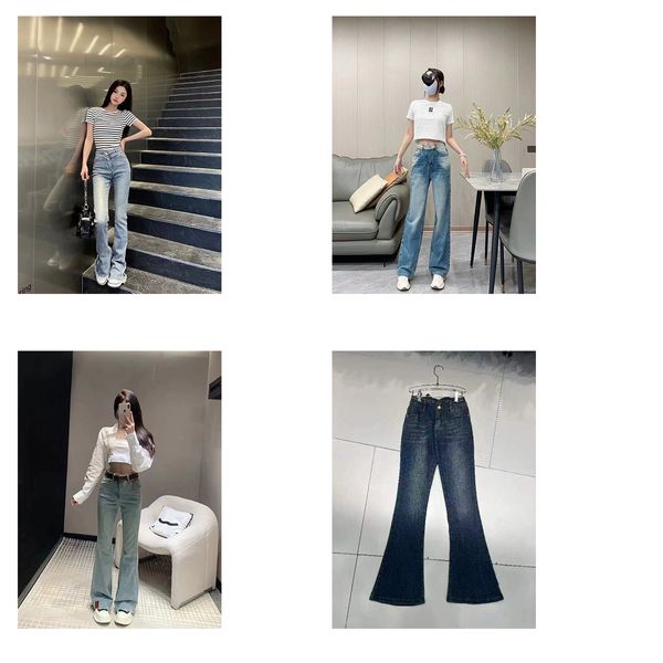 Jeans viola Designer donna Micro La design piccola fragranza delicata stampa di strada fritta tutti abbinati slim gambe lunghe cowboy in denim lavato Modelli versatili Vestibilità ampia