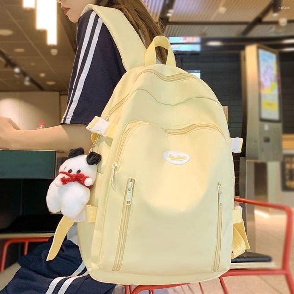 Sacos escolares Feminino Viagem Impermeável Estudante Mochila Menina Kawaii Nylon Mulheres Laptop Senhora Bonito Faculdade Livro Moda