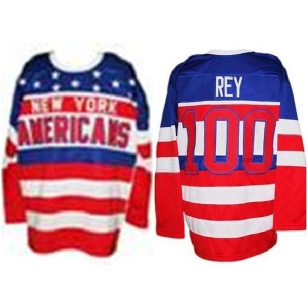 Maglia da hockey 24S 40tage New York Americans Ricamo di alta qualità cucito Personalizza qualsiasi numero e nome maglie