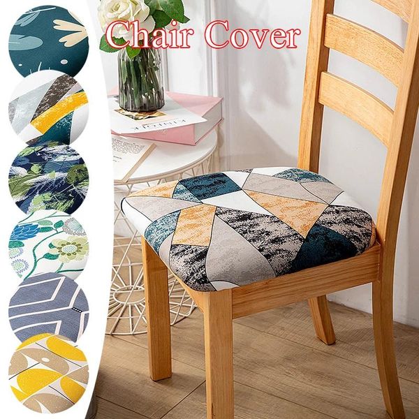 Cadeira cobre elástico sala de jantar assento universal removível capa de jantar moda lavável protetor almofada slipcover