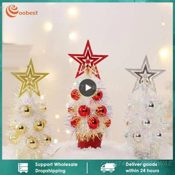 Decorações de natal árvore de mesa 68g atraente melhorar a atmosfera festiva artesanato requintado decoração criativa pvc