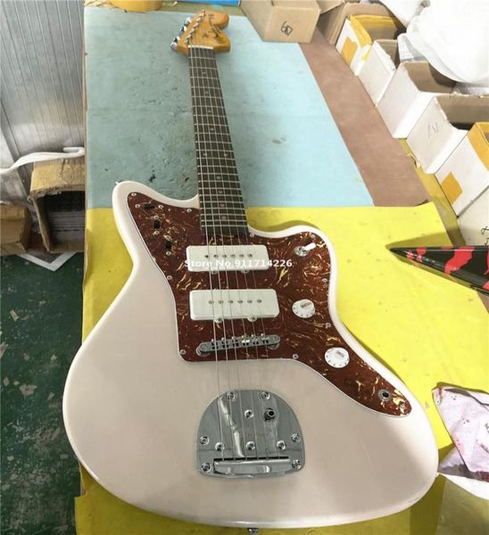 Guitarra elétrica personalizada de fábrica inteira herda o clássico retro branco master jazz pode ser personalizado1970073