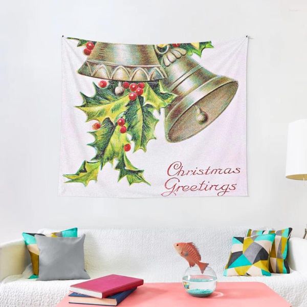 Гобелены поздравительные омелы и рождественские колокольчики гобелен эстетический декор комнаты украшения для