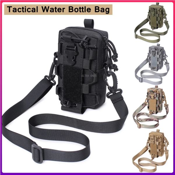 Borse Borsa tattica per bottiglia d'acqua da caccia Campeggio Escursionismo Viaggi Borse d'acqua portatili Sport all'aria aperta Arrampicata militare Borse da cintura da pesca