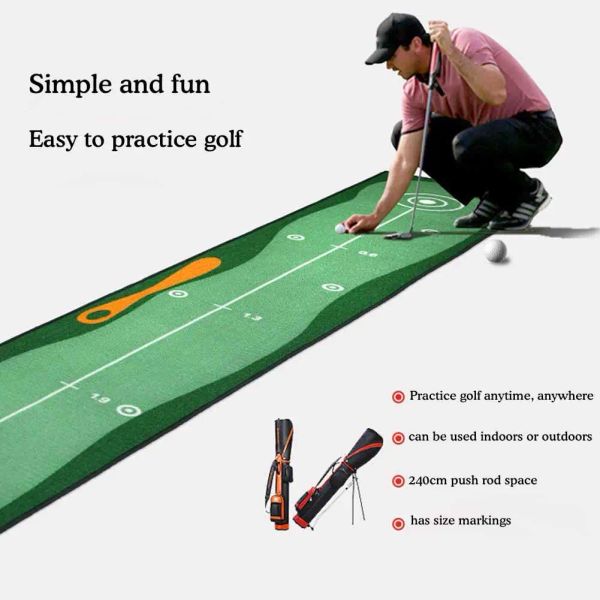 Auxílios 1 Pcs 50x300cm Indoor Golf Putting Practice Cobertor Treinamento Colocando Dispositivo Green Golf Golf Practice Practice Mat Colocando P G6H2