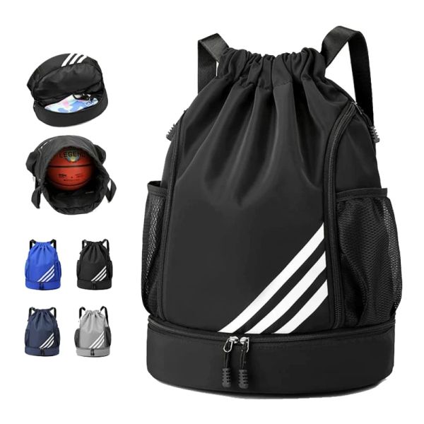 Borse 2023 Zaini sportivi di nuovo design Borsa da calcio con coulisse Zaino da palestra Zaino da viaggio Trekking Borsa con coulisse posteriore Multitasca impermeabile