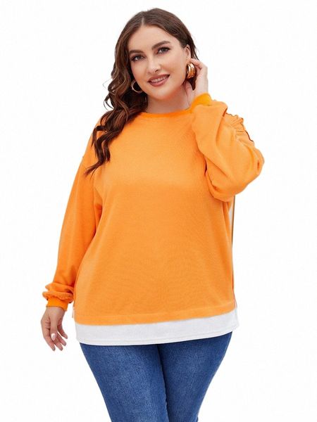 Neue 2022 Damen Winter Plus Größe Bluse Für Frauen Große Größe Tops V-ausschnitt Lg Hülse Gelb Mantel 3XL 4XL 5XL 6XL Y4fG #