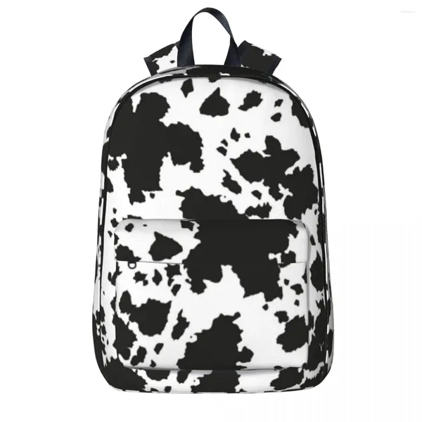 Mochila preto e branco couro animal padrão de pele mochilas estudante saco de livro ombro portátil mochila viagem à prova dwaterproof água