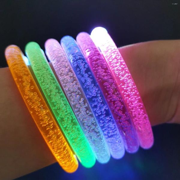 Bangle 1 Pcs LED Pulseiras Brilho Acende Pulseiras No Escuro Fontes de Festa Neon Pulseira Para Crianças Adultos