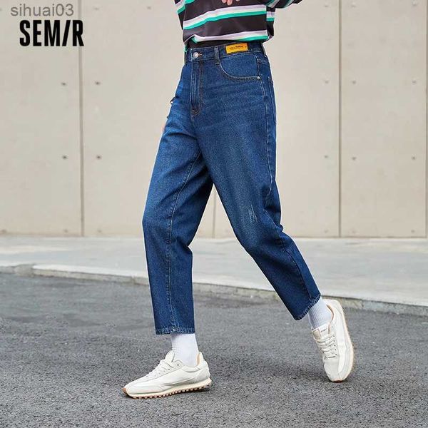 Jeans maschile maschile a maniche da uomo a tre pantaloni a nastro sciolto 2022 Nuovi INS Trend Pantaloni a nastro piccoli Ultra-sottili Autumnl2403