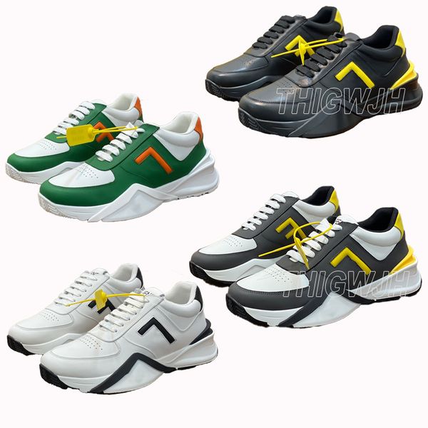 Marca designer de luxo Grammr sapatos esportivos casuais departamento rendas até sapatos masculinos de couro de sola grossa