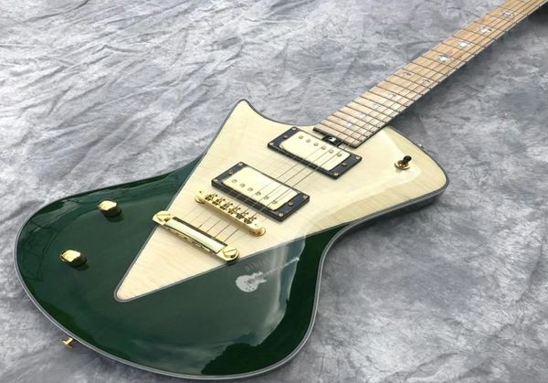 Özel Yeşil Grand Sol Elde Elektro Gitar Logo ve Renk ve Şekiş Özelleştirilmiş Yükseltme Ahşap Donanım7014741