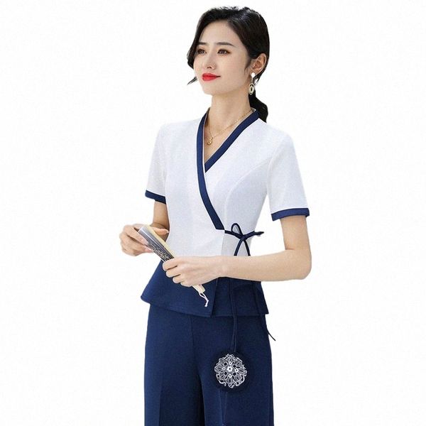 novos uniformes de técnico de banho de pés para um hotel de esteticista Frt Deskprofial esteticista macacão sauna pedicure terno x5Qq #