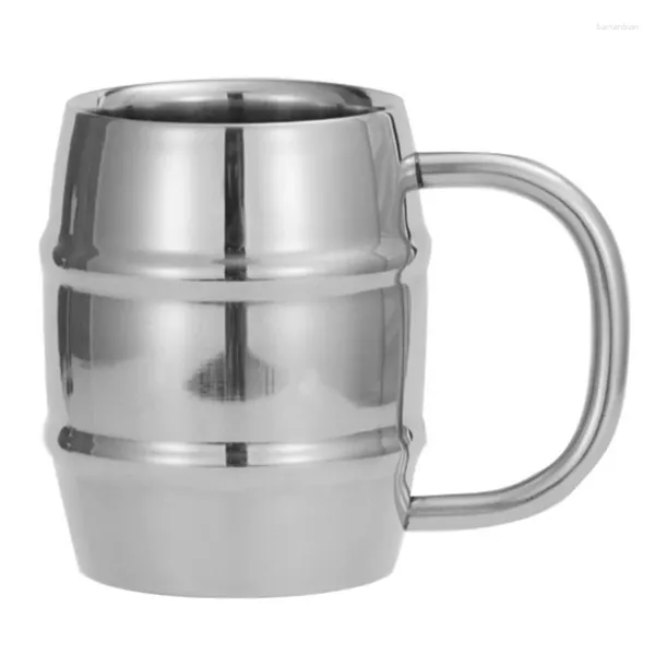 Кружки SV-450 мл из нержавеющей стали для пива, молока и кофе, утолщенные чайные чашки с двойными стенками, дорожная кружка для кемпинга с ручкой