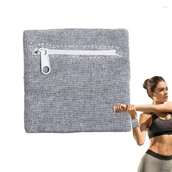 Suporte de pulso carteiras de pulso para mulheres esporte ao ar livre pulseira bolsa sweatbands com zíper respirável cinta confortável