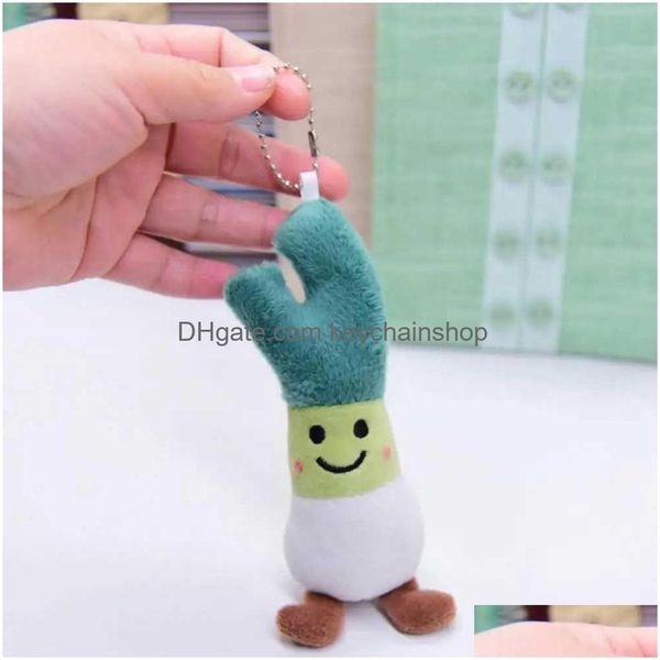 Chaveiros Lanyards Vegetal P Brinquedo Dos Desenhos Animados Repolho Milho Brócolis Pingente Macio Stuffed Doll Keychain Mochila Saco de Carro Decoração Kid Presente Dh01i