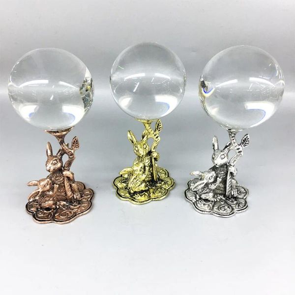 Placas decorativas expositor para esfera de cristal coelhos artesanato bolas de vidro suporte de páscoa