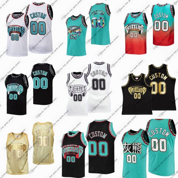 Personalizado Retro Retro Costurado Basquete Jerseys Shareef Abdur Mike Bibby Bryant Reeves Ja Morant Marc Gasol Pau Gasol Shareef Abdur-Rahim Jason Williams