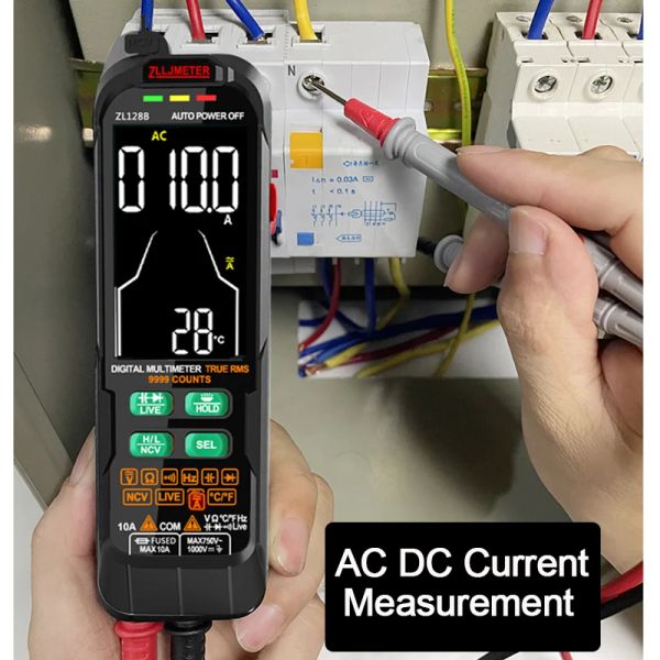 Smart Professional Digital Multímetro USB CARGA AC DC DC TOLATAGEM ATO RANGE TRUE RMS TEMP TESTEMENTO DE CAPACITância Multímetro