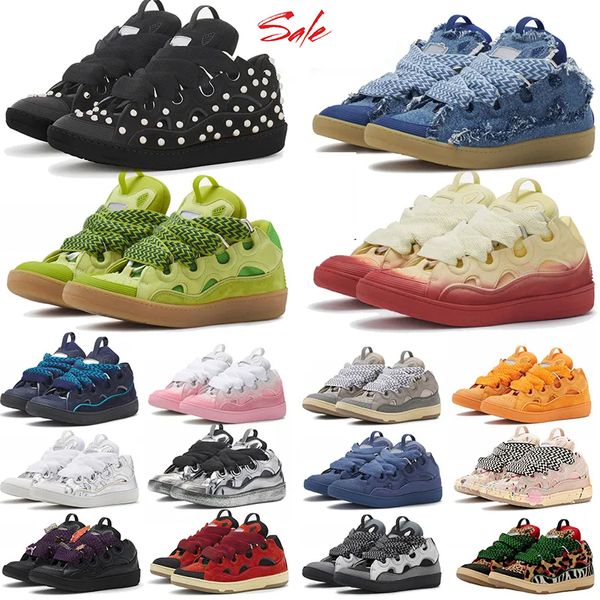 Originali Scarpe eleganti firmate Lavines Scarpe da donna Parigi Piattaforma Curb in pelle Sneakers Lusso in rilievo Madre Bambino Nappa Pelle di vitello Scarpe da ginnastica in rete 35-46