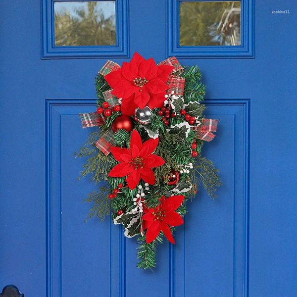 Fiori decorativi Ghirlande creative per le vacanze di Natale Alberi sottosopra Feste Anno Tende Fuori dalle finestre Decorazione della stanza