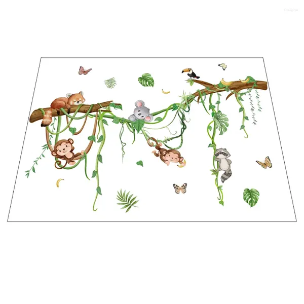 Wallpapers animal zoológico adesivo de parede berçário adesivos selva decalque dos desenhos animados decoração decalques quarto bebê