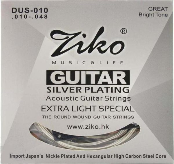 ZIKO 010048 DUS010 Akustikgitarrensaiten versilbert Gitarrenteile Musikinstrumente Zubehör3180926