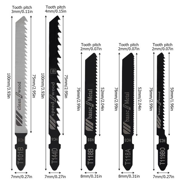 50/10pcs Jig serra Blade Metal Steel Jigsaw Blades Tools de corte reto SAW VISTURA DO MADEIRA PARA FERRA PODERAÇÃO DE CORRETO DE FORMA