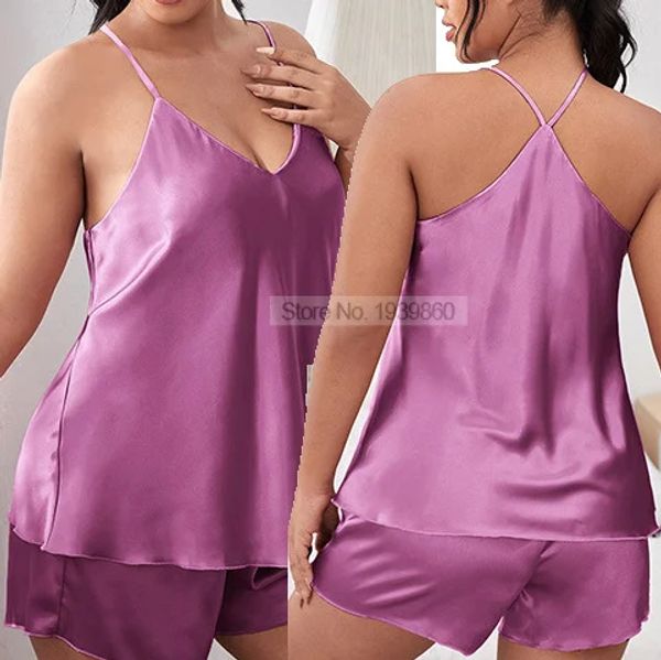 Donne 3xl-5xl di grandi dimensioni abiti da notte per abbigliamento da notte set camisole set di pigiami sexy per lounge sciolta con pantaloncini con pantaloncini