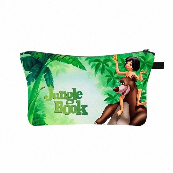 The Jungle Book Maquiagem Sacos Carto Meninas Cosméticos Zipper Bolsas Para Viagens Senhoras Bolsa Mulheres Saco Cosmético e48l #