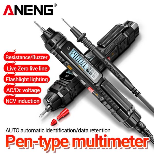 Aneng A3005 NCV Мультиметровый ручка цифровой мультиметровой ручки с подсветкой ЖК -дисплей AC/DC напряжение Diode Tester Electrical Tool