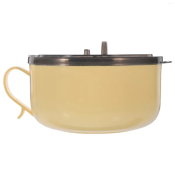 Set di stoviglie contenitore in acciaio inossidabile istantanea tazza da pasta per pranzo ciotola con maniglia