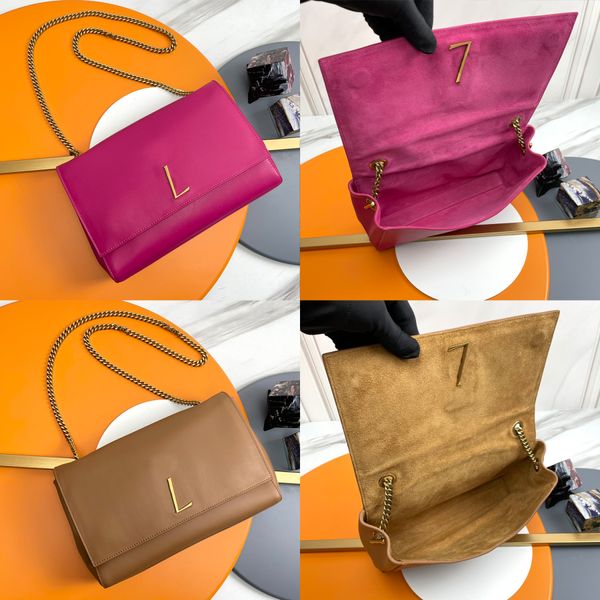 Bolsa de desenhista 10A reversível em camurça bolsa de ombro mulheres hardware de latão magnético snap tab bolsa mensageiro corrente de couro crossbody bolsa slot bolso bolsa