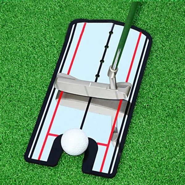 Hilfsmittel Spiegel Golfzubehör Golf-Trainingshilfen Schwungtrainer Gerades Übungsnetz Putting-Matte Ausrichtung Schwungtrainer Augenlinie