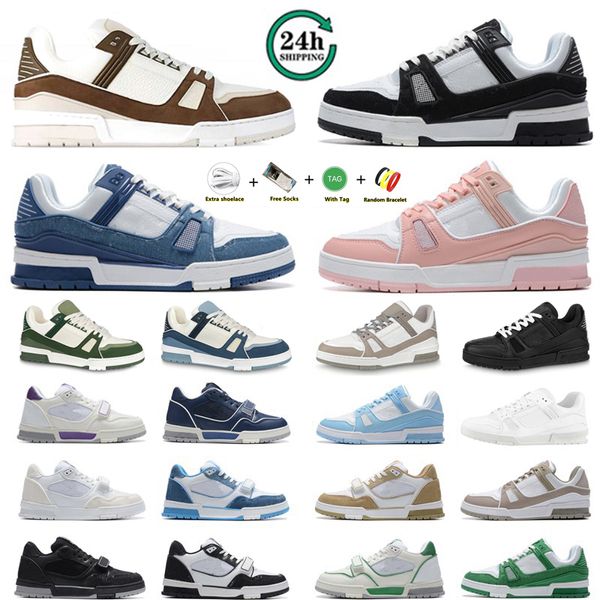 Scarpe da ginnastica di marca di lusso Scarpe casual di design Scarpe da ginnastica con piattaforma francese Tela Pelle Moka Nero Bianco Verde Rosso Blu Lettera Sovrapposizioni Uomo Donna Jogging Camminata