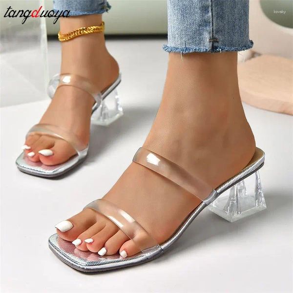 Hausschuhe Sommer Damen Pumps Sandalen PVC Gelee Offene Spitze High Heels Transparent Hochzeitskleid Klar 2024