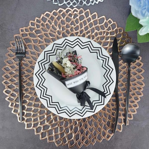 PVC Platpl Placemat para mesa de jantar Isolamento de calor não deslize montanhas -russas de mesa tigela tigela de tigela decoração de casa 36 cmheat coaster almofadas