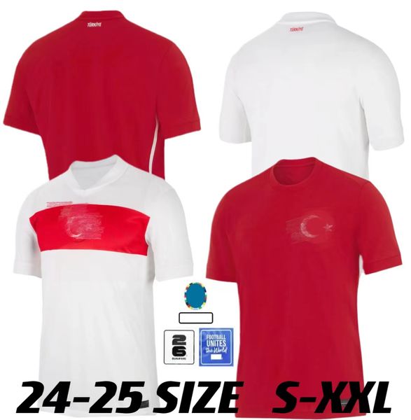 Turkiyes Soccer Jersey 2024 Euro Cup Turkey National Team Home Away Away Kokcu Yildiz Enes Calhanoglu Kit camicie da calcio XXL Prodotto di qualità