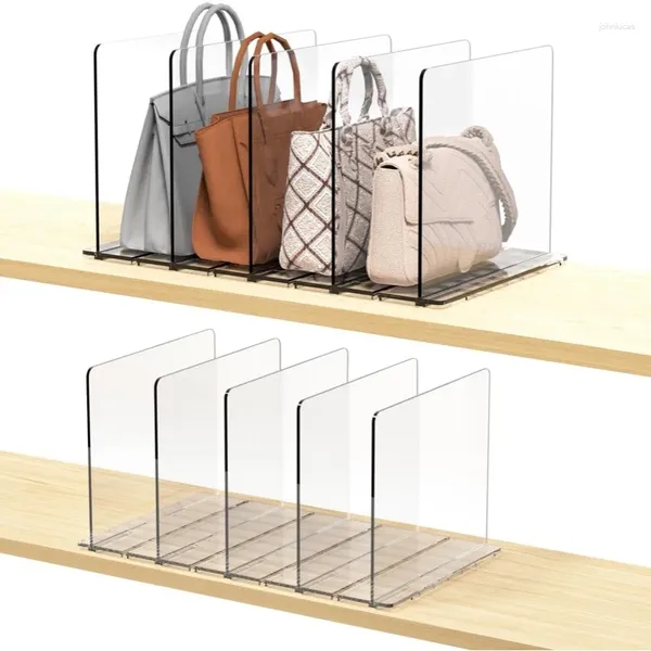 Organizer für Kleidungspeicherbetrieb für Schrank Clear Regal -Trenner Verstellbare Acryl -Trenner Kleidung Geldtasche Handtasche